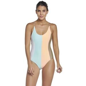 Pilyq Sandstone Colorblock Tassel Strappy Farrah 1Piece Swimsuit Small NWT